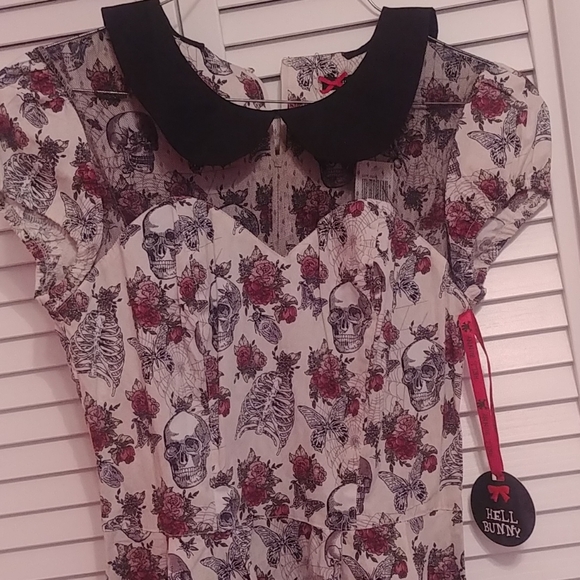 Hell bunny bug skull rose spider butterfly dress - Picture 1 of 4